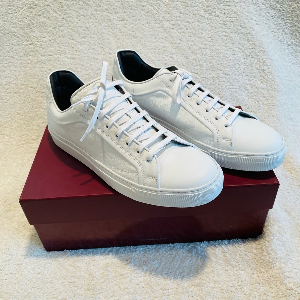 NEW To Boot New York White Leather Sneaker Size 10